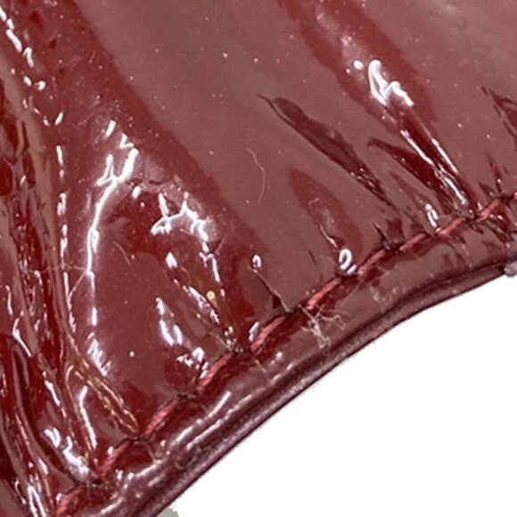 CHANEL CC Logo Bifold Long Wallet Grained Patent Leather Red Spain 31RF338 - Picture 11 of 15